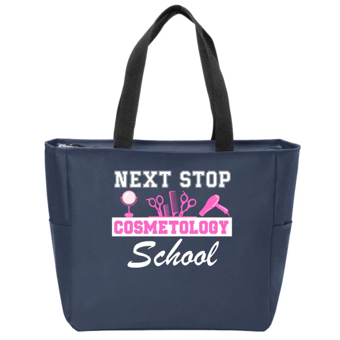 Next Stop Cosmetology School Graduation Cosmetology Student Zip Tote Bag