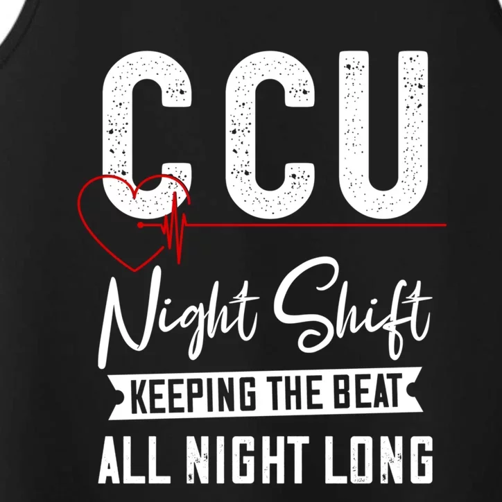 Night Shift Ccu Nurse Cool Gift Performance Tank