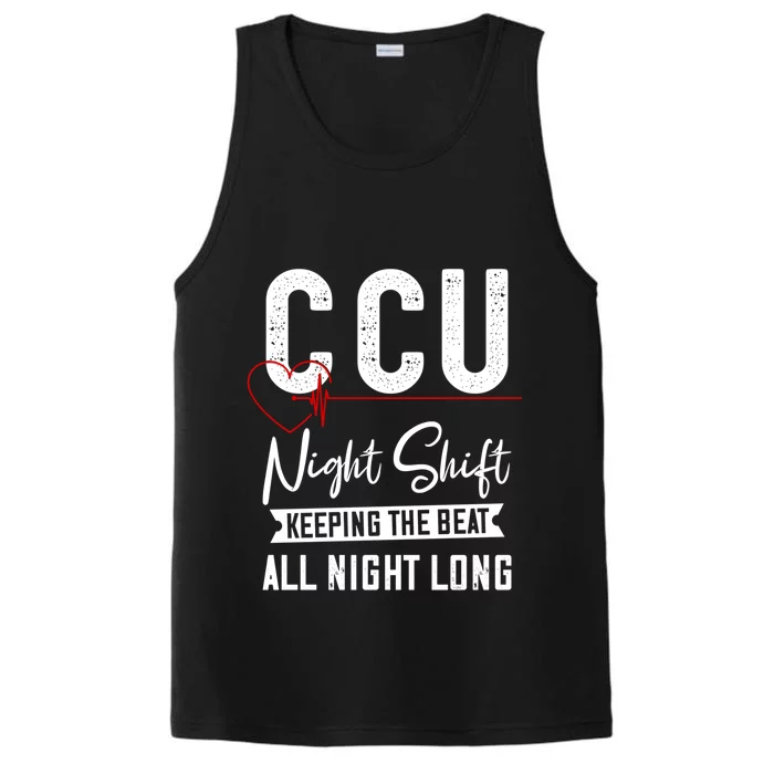 Night Shift Ccu Nurse Cool Gift Performance Tank