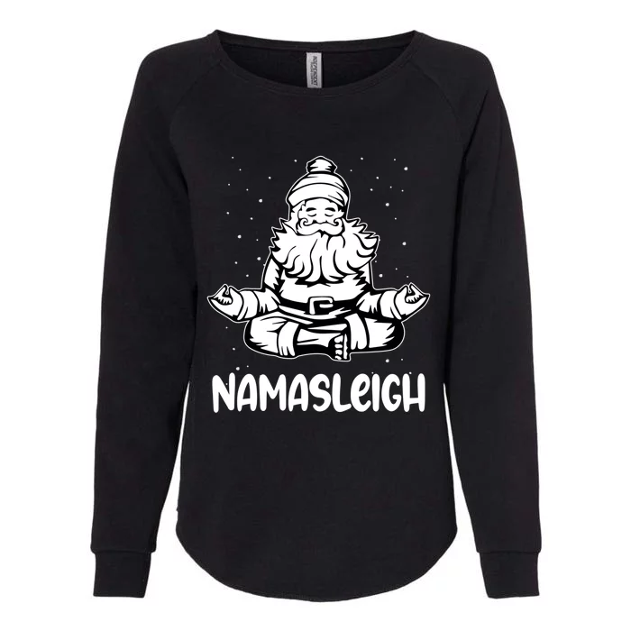 Namasleigh Santa Claus Namaste Yoga Gift Womens California Wash Sweatshirt