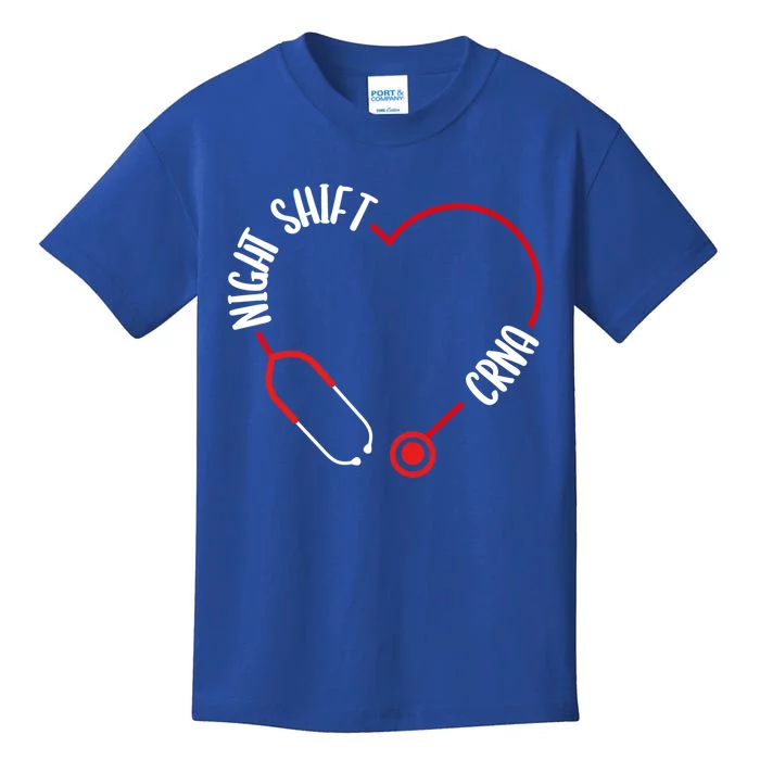 Night Shift Crna Nurse Appreciation Stethoscope Nursing Gift Kids T-Shirt