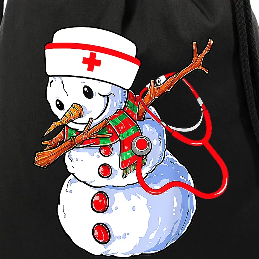 Nurse Snowman Christmas Themed Gift Future Nurses Drawstring Bag