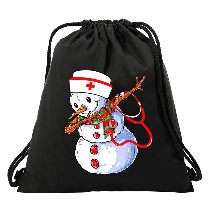 Nurse Snowman Christmas Themed Gift Future Nurses Drawstring Bag