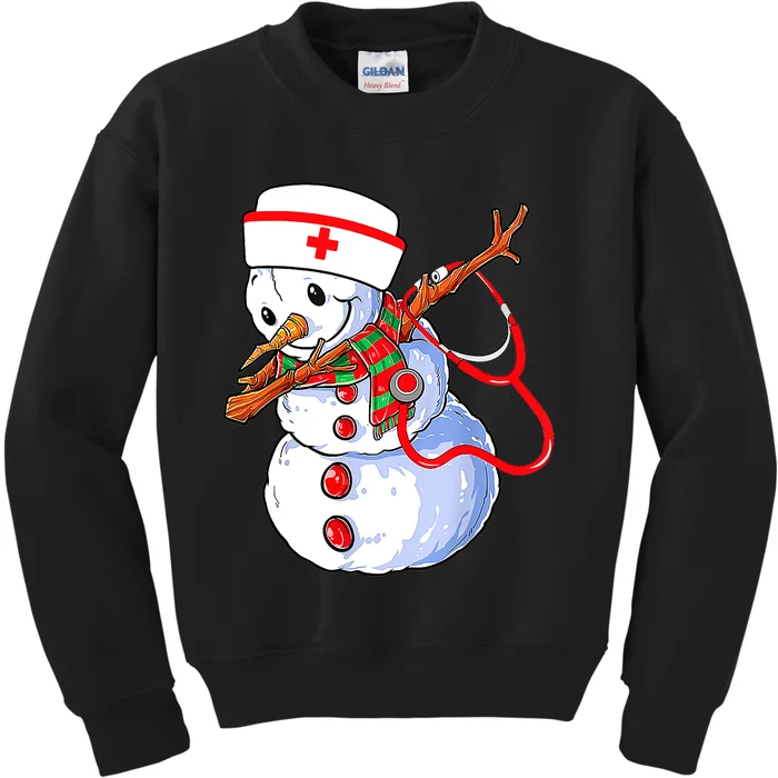 Nurse Snowman Christmas Themed Gift Future Nurses Kids Sweatshirt