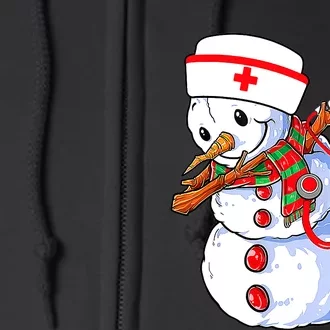 Nurse Snowman Christmas Themed Gift Future Nurses Full Zip Hoodie