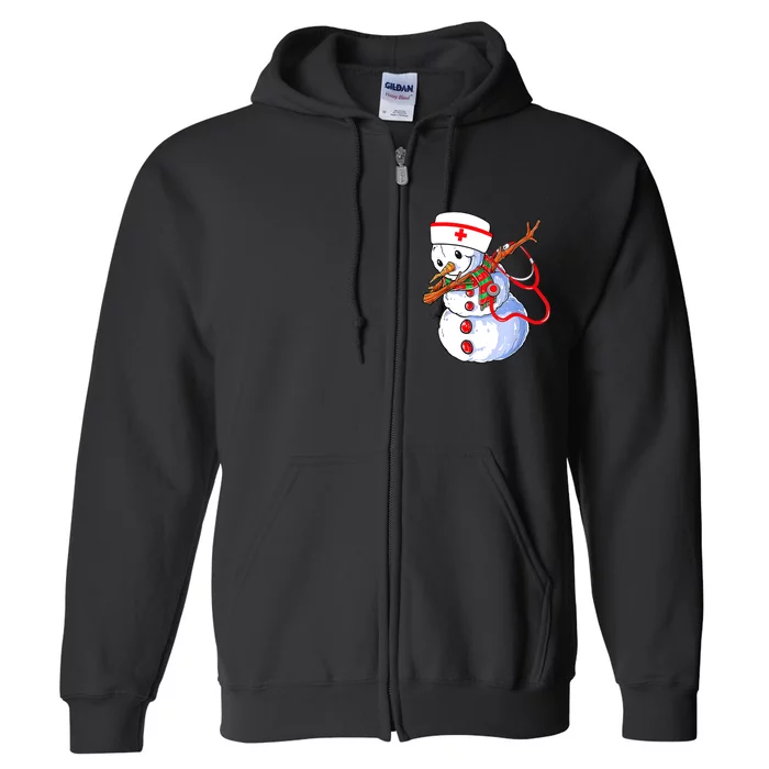 Nurse Snowman Christmas Themed Gift Future Nurses Full Zip Hoodie