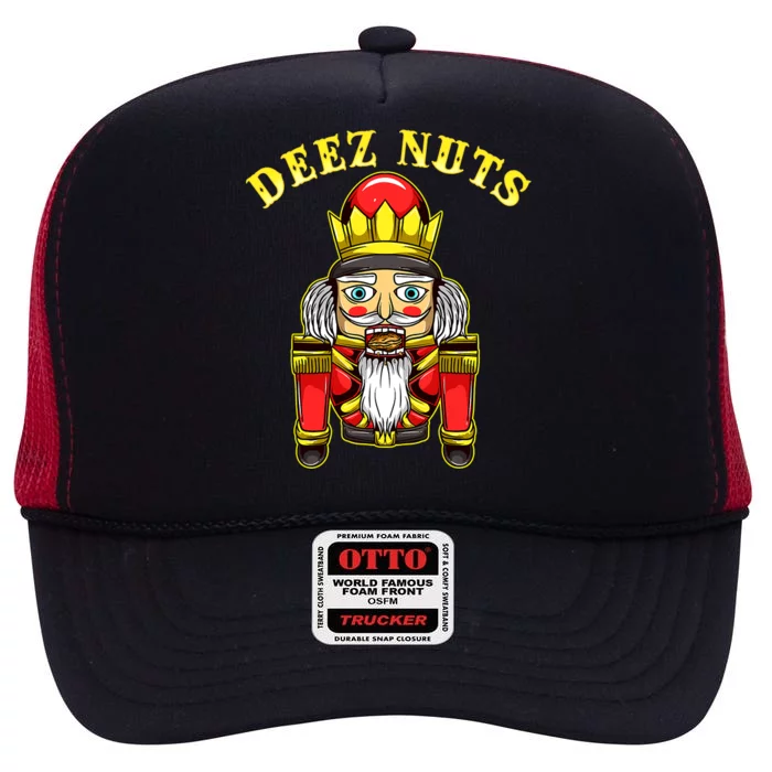 Nutcracker Squad Christmas Pajama Deez Nuts Funny Holiday High Crown Mesh Trucker Hat