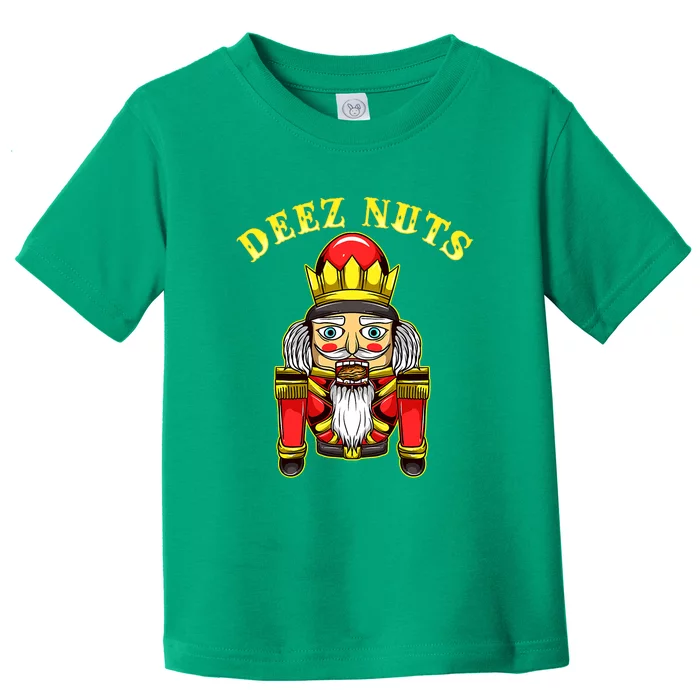 Nutcracker Squad Christmas Pajama Deez Nuts Funny Holiday Toddler T-Shirt