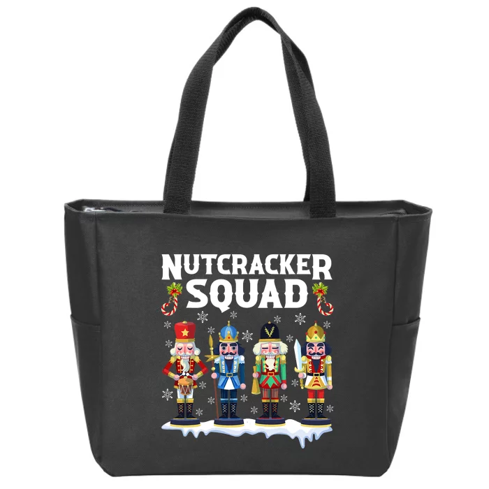 Nutcracker Squad Christmas Pajama Deez Nuts Funny Holiday Zip Tote Bag