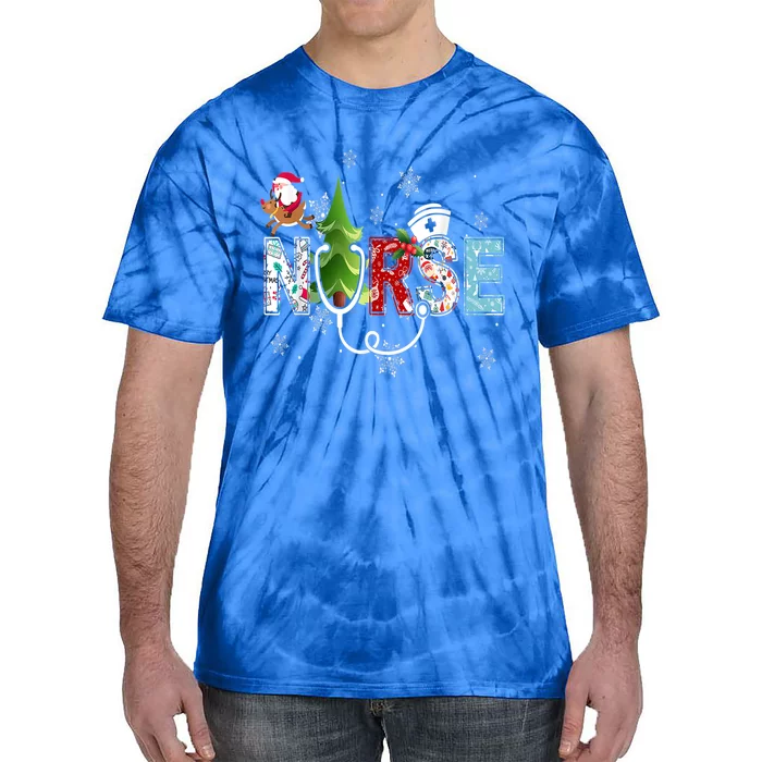 Nurse Stethoscope Christmas Tree Ornats Decor Gift Cute Gift Tie-Dye T-Shirt