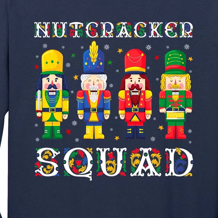 Nutcracker Squad Christmas Pajama Deez Nuts Funny Holiday Tall Long Sleeve T-Shirt