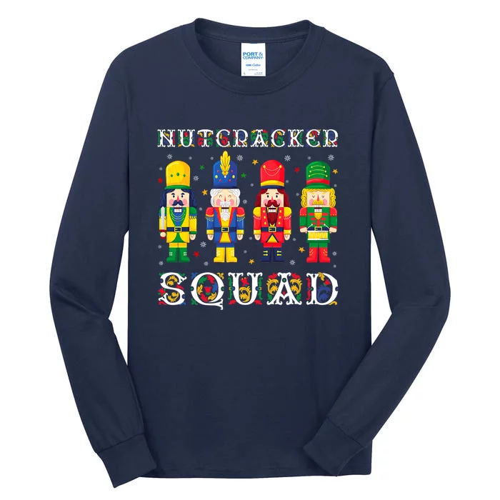 Nutcracker Squad Christmas Pajama Deez Nuts Funny Holiday Tall Long Sleeve T-Shirt