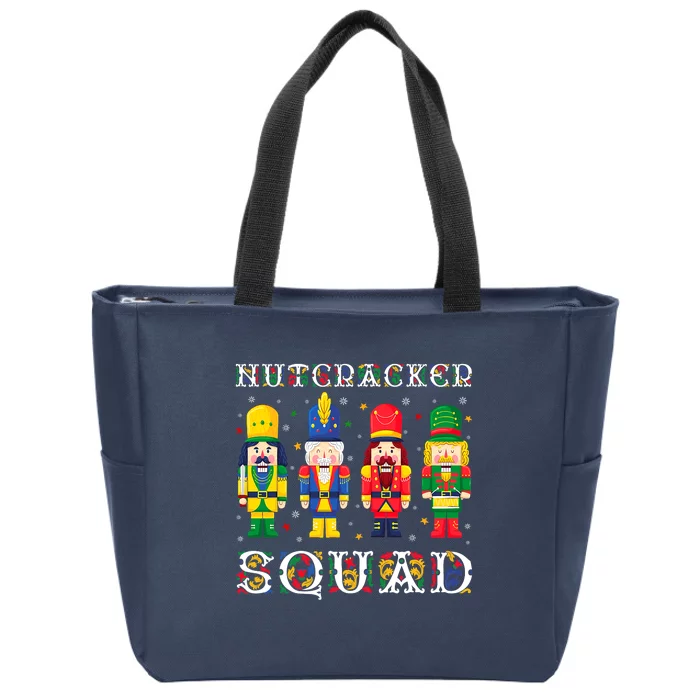 Nutcracker Squad Christmas Pajama Deez Nuts Funny Holiday Zip Tote Bag