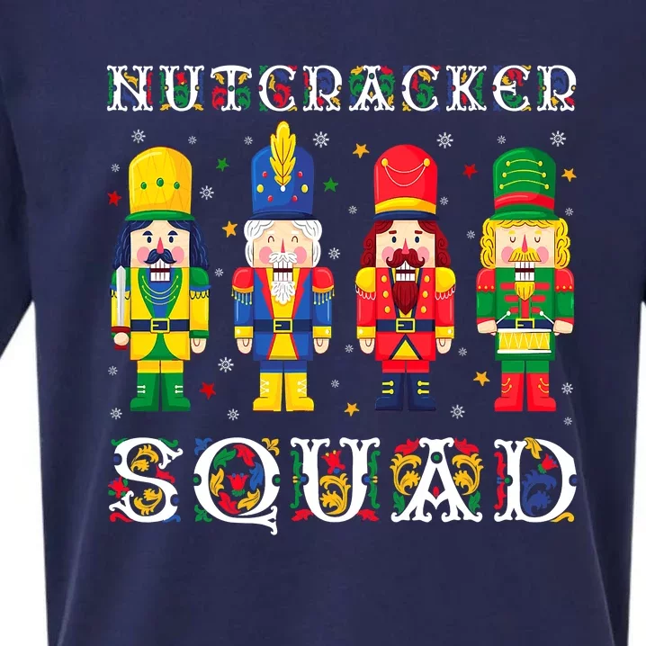 Nutcracker Squad Christmas Pajama Deez Nuts Funny Holiday Sueded Cloud Jersey T-Shirt