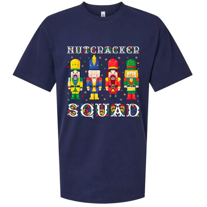 Nutcracker Squad Christmas Pajama Deez Nuts Funny Holiday Sueded Cloud Jersey T-Shirt