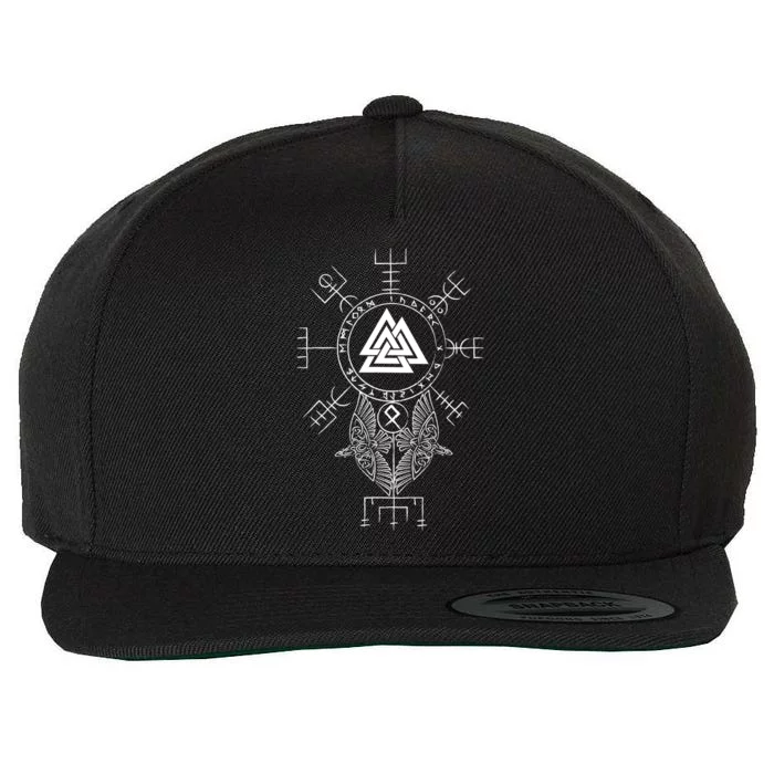 Norse Symbol Celtic Compass Vegvisir Viking Valknut Wool Snapback Cap