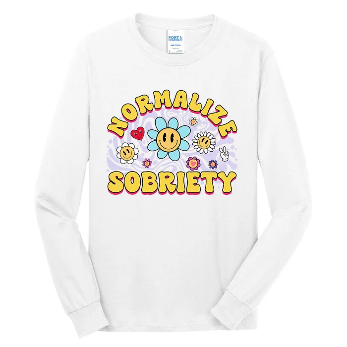 Normalize Sobriety Clean Sober Recovery Gift 12 Steps Addict Tall Long Sleeve T-Shirt