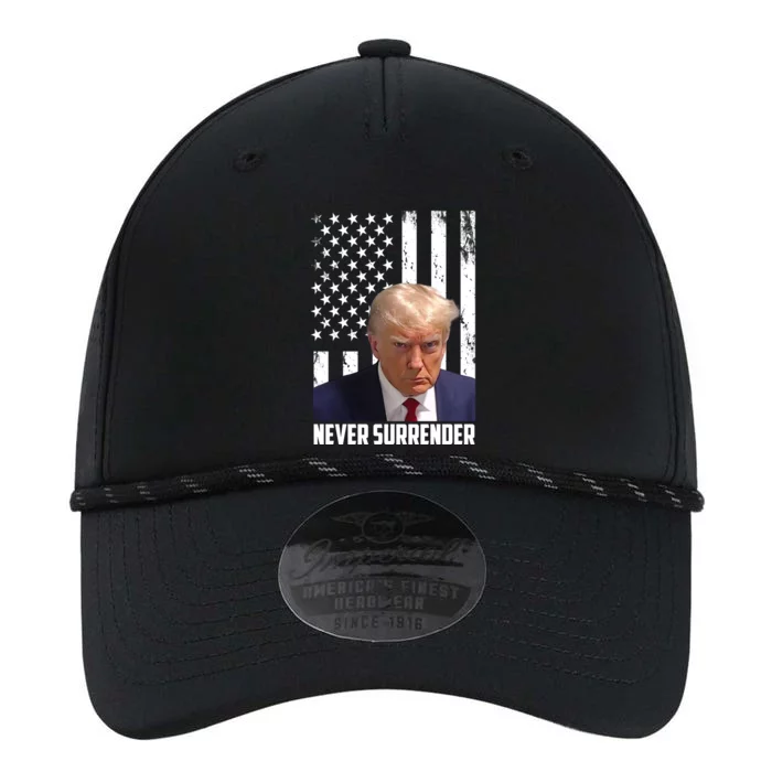 Never Surrender Donald Trump American Flag Mugshot Performance The Dyno Cap