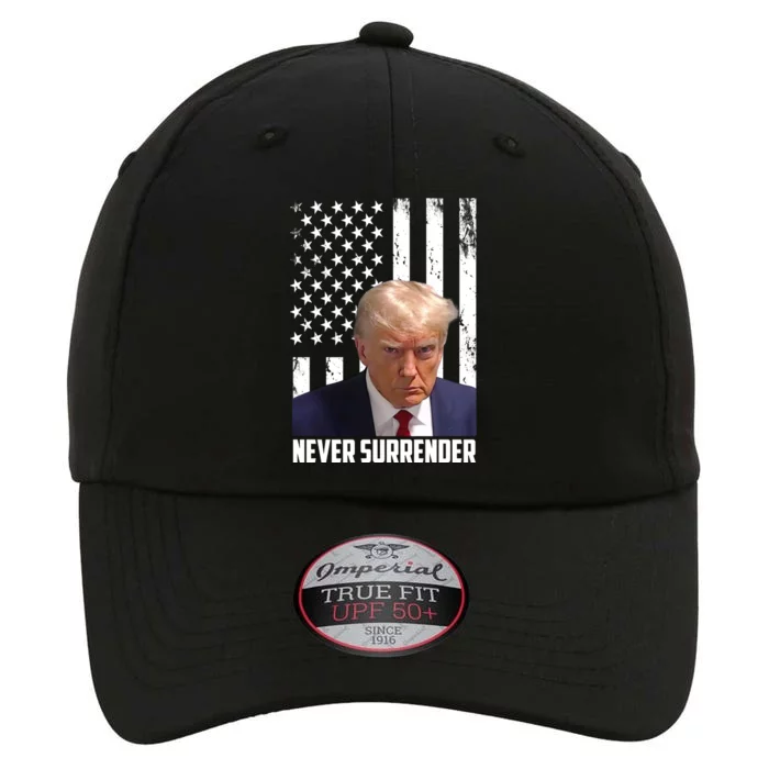 Never Surrender Donald Trump American Flag Mugshot The Original Performance Cap