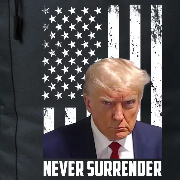 Never Surrender Donald Trump American Flag Mugshot Daily Commute Backpack