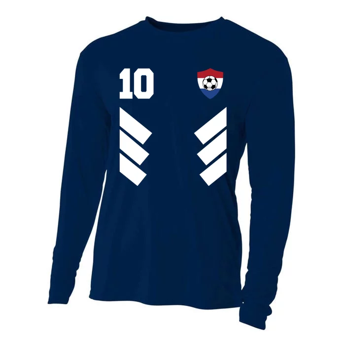 Netherlands Soccer Dutch Football 10 Cooling Performance Long Sleeve Crew