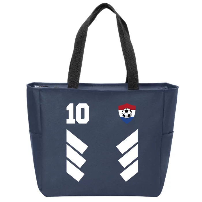 Netherlands Soccer Dutch Football 10 Zip Tote Bag