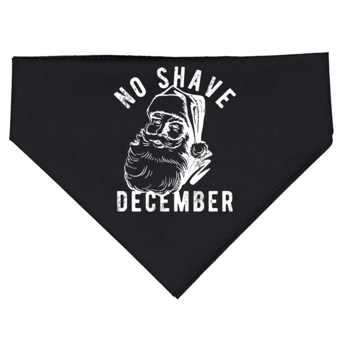 No Shave December Funny Santa Christmas USA-Made Doggie Bandana