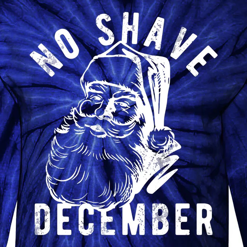 No Shave December Funny Santa Christmas Tie-Dye Long Sleeve Shirt