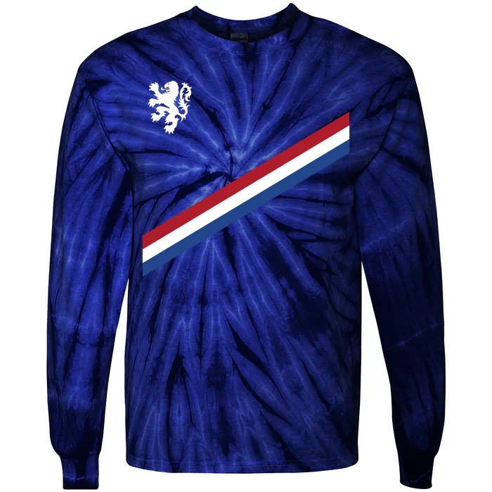 Netherlands Soccer Dutch Logo Flag Tie-Dye Long Sleeve Shirt