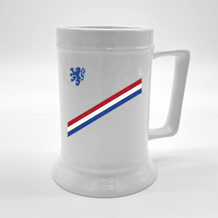 Netherlands Soccer Dutch Logo Flag Front & Back Beer Stein