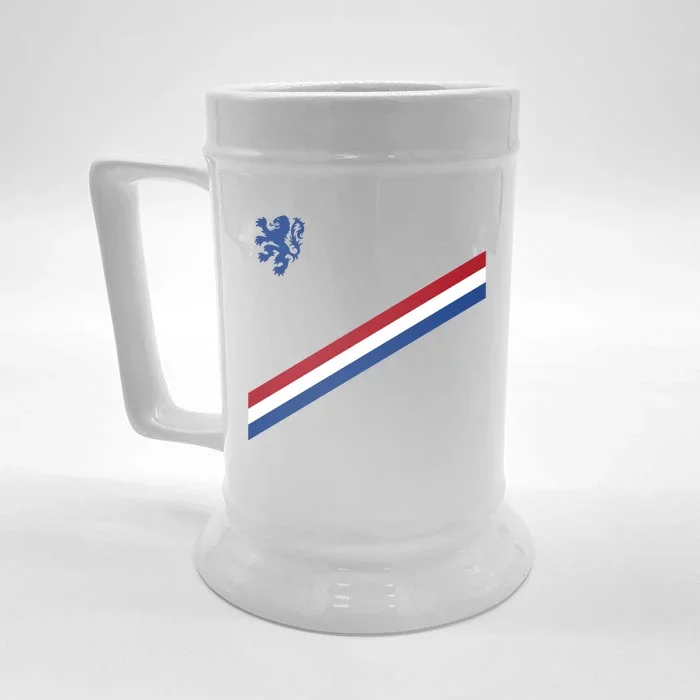 Netherlands Soccer Dutch Logo Flag Front & Back Beer Stein