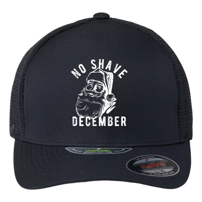 No Shave December Santa Claus Funny Holiday Flexfit Unipanel Trucker Cap