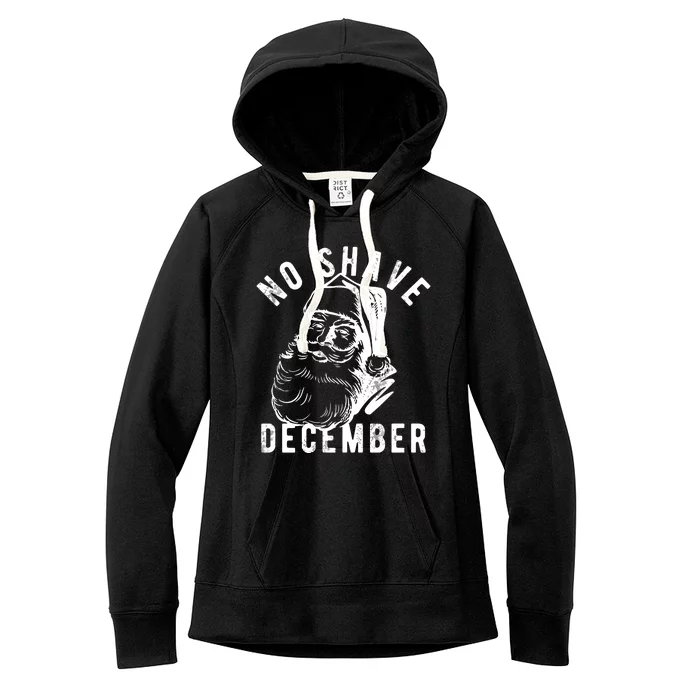 No Shave December Santa Claus Funny Holiday Women's Fleece Hoodie