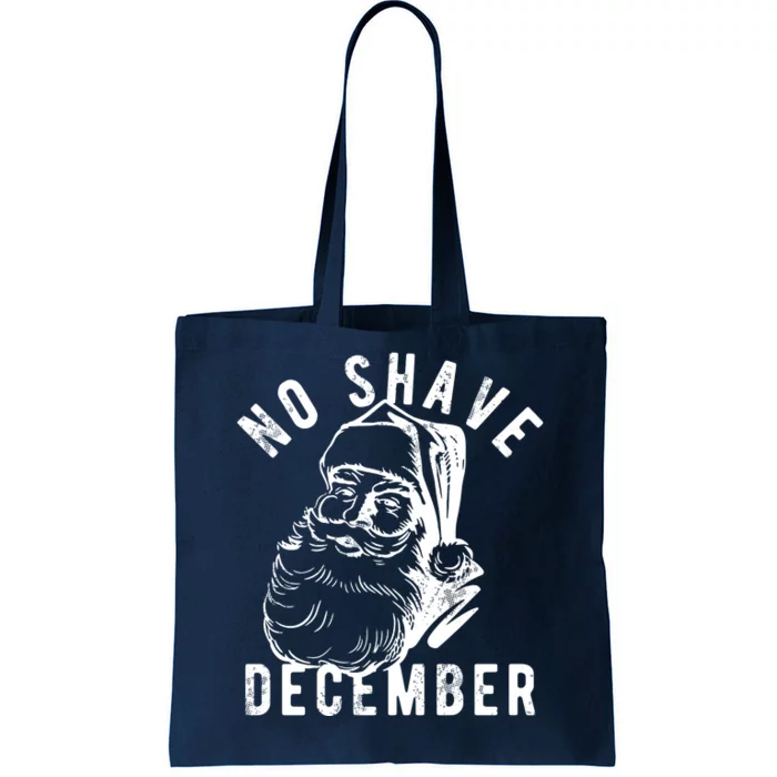 No Shave December Santa Claus Funny Holiday Tote Bag