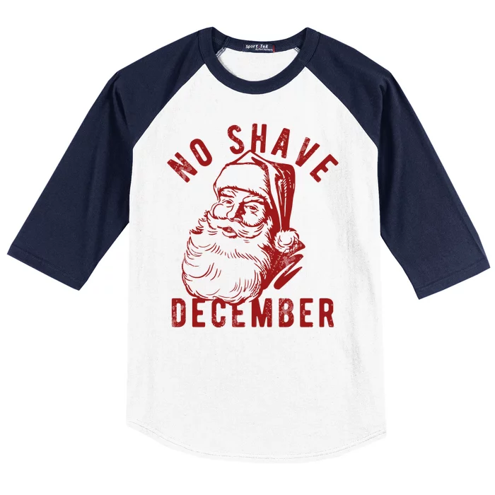 No Shave December Santa Claus Funny Holiday Baseball Sleeve Shirt