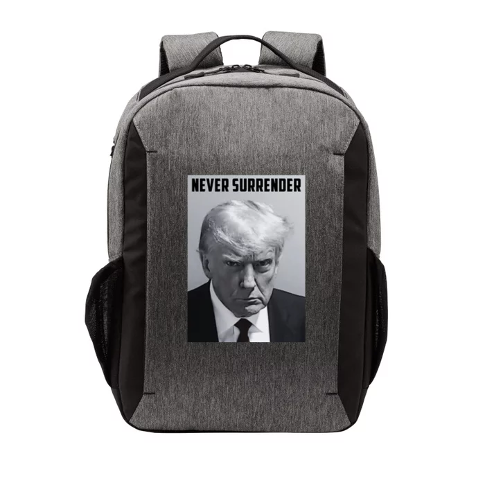 Never Surrender Donald Trump Mugshot Vector Backpack