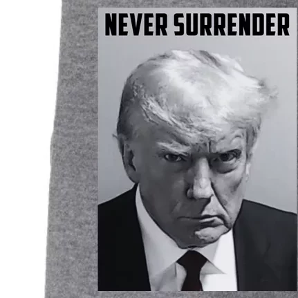 Never Surrender Donald Trump Mugshot Doggie 3-End Fleece Hoodie