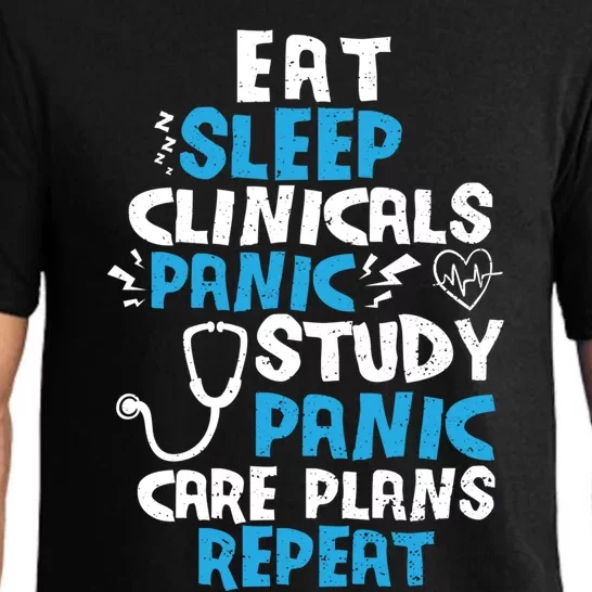 Nursing School: Eat Sleep Clinicals Panic Study Nurse Meaningful Gift Pajama Set