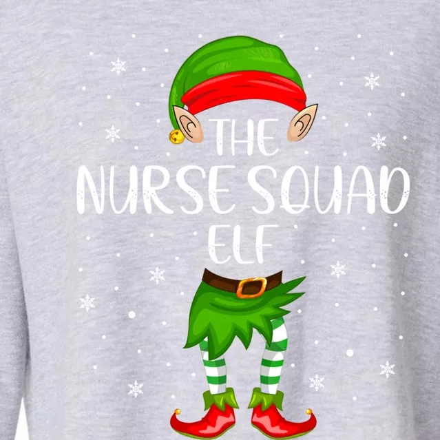 Nurse Squad Elf Xmas Party Matching Family Christmas Gift Cropped Pullover Crew