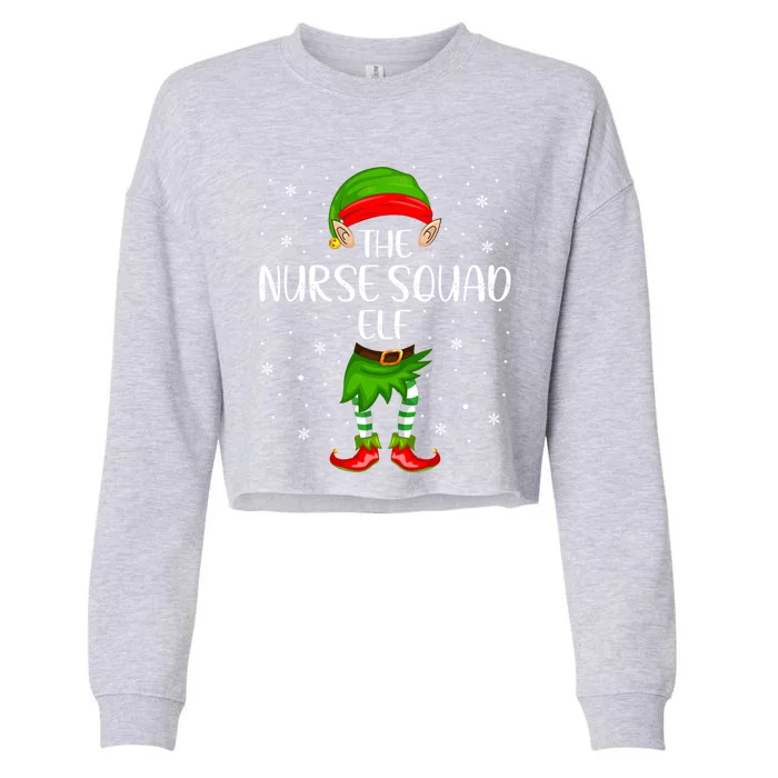 Nurse Squad Elf Xmas Party Matching Family Christmas Gift Cropped Pullover Crew