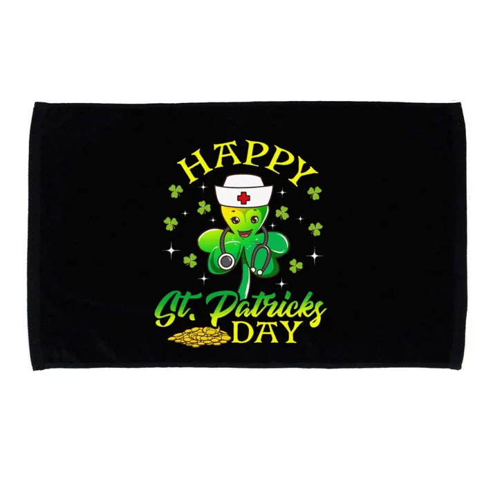 Nurse Shamrock EMT Irish St Patricks Day Nursing Women Microfiber Hand Towel