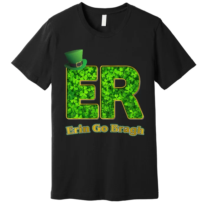 Nurses Shamrock ER St. Patrick's Day Premium T-Shirt