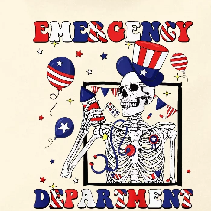 Nurse Skeleton Emergency Department 4th Of July Zip Tote Bag