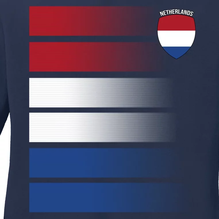 Netherlands Soccer Fan Team Jersey Ladies Long Sleeve Shirt