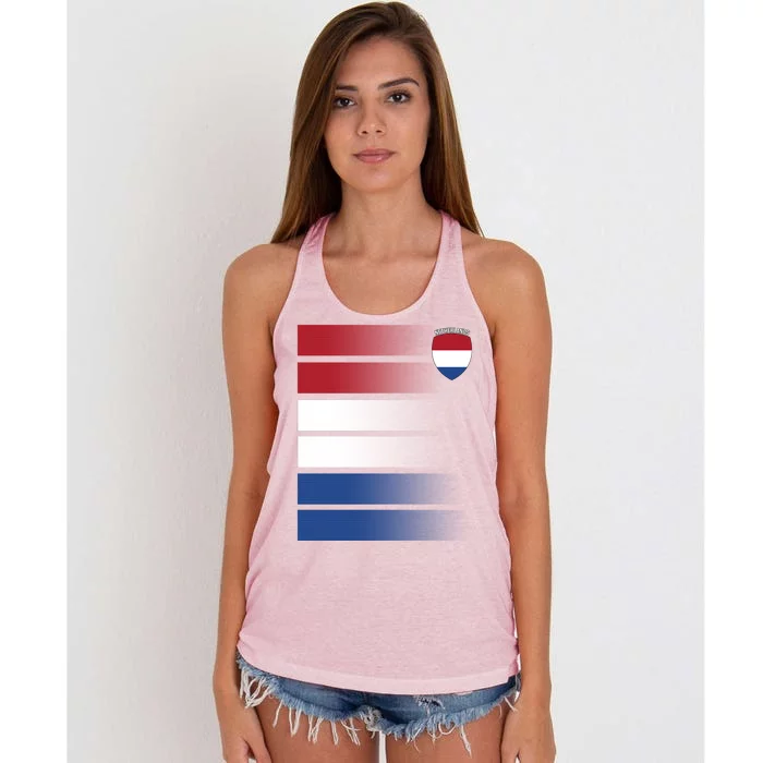 Netherlands Soccer Fan Team Jersey Women's Knotted Racerback Tank