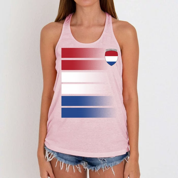 Netherlands Soccer Fan Team Jersey Women's Knotted Racerback Tank