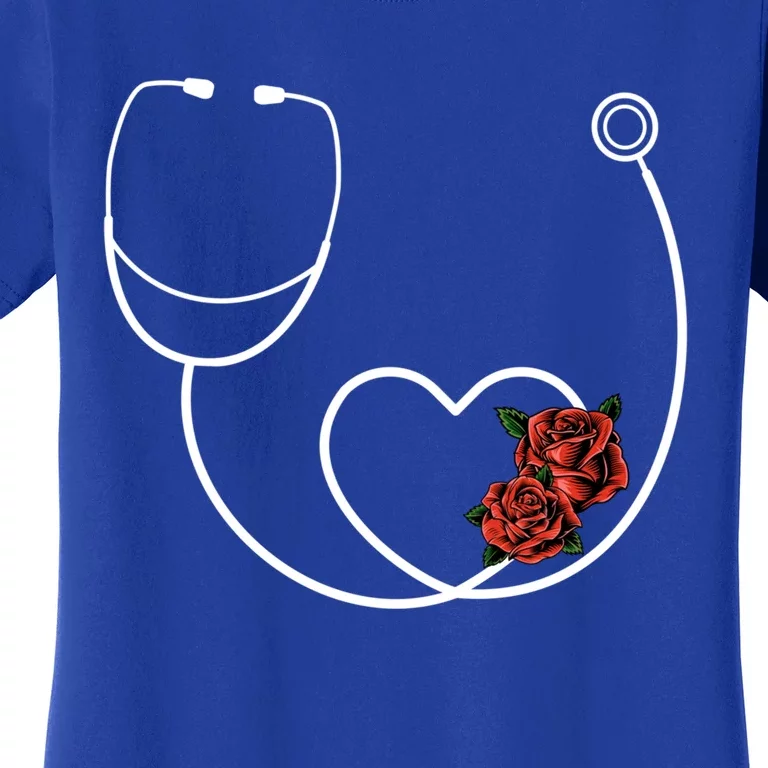 Nurse Stethoscope Flower Heart Nursing Gift Women's T-Shirt