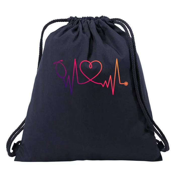 Nurse Stethoscope For Registered Nurse Life Tee Nurses Day Gift Drawstring Bag