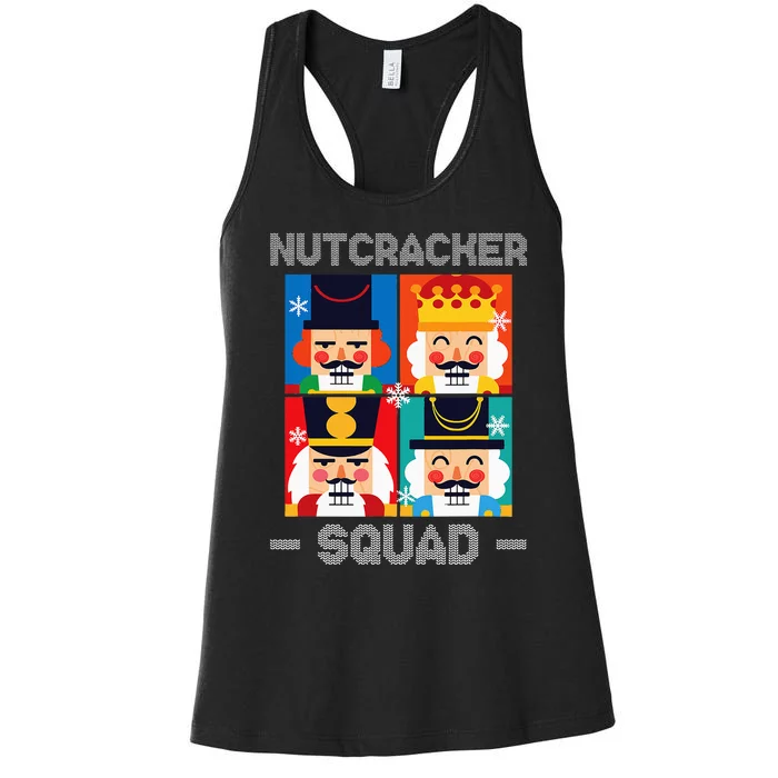 Nutcracker Squad Funny Christmas Holiday Women's Racerback Tank