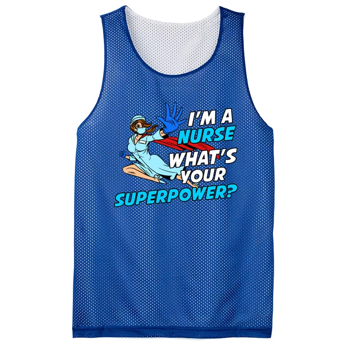 Nurse Superhero Funny Whats Your Superpower Gift Mesh Reversible Basketball Jersey Tank